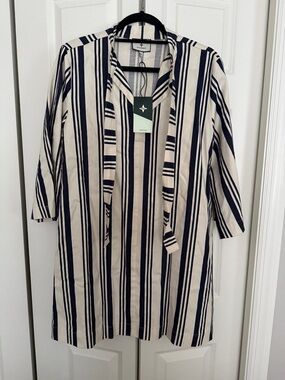 Tuckernuck Montauk Dress in Navy Stripes